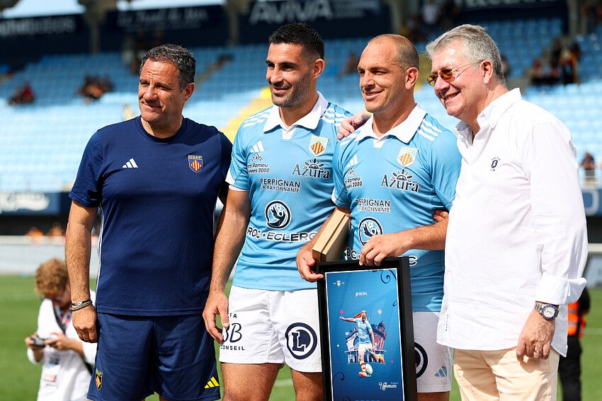 Benjamin Urdapilleta, ouvreur argentin de l'USA Perpignan, sous le maillot catalan lors d'un match de Top 14